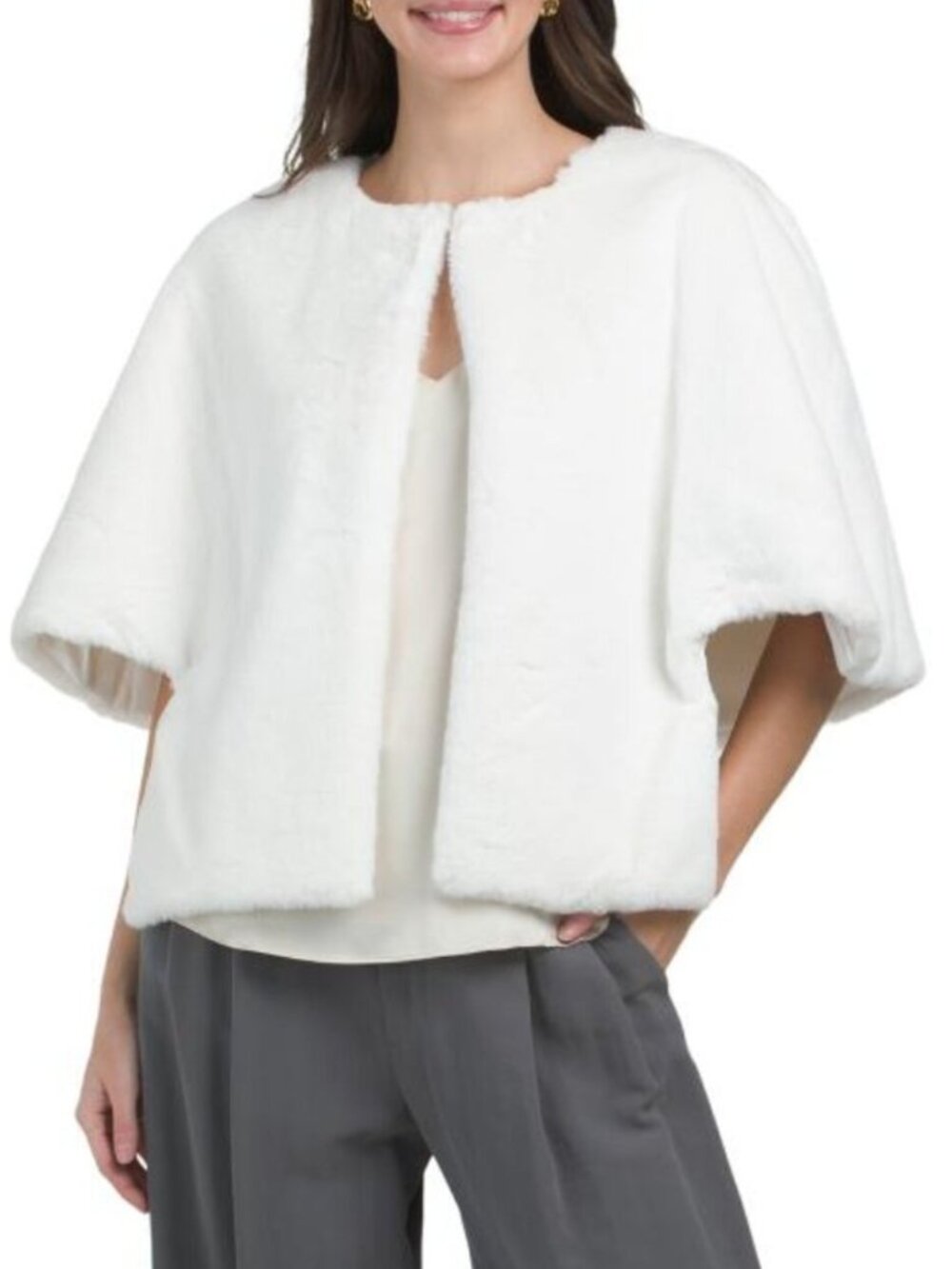 ADRIANNA PAPELL Faux Fur Shawl